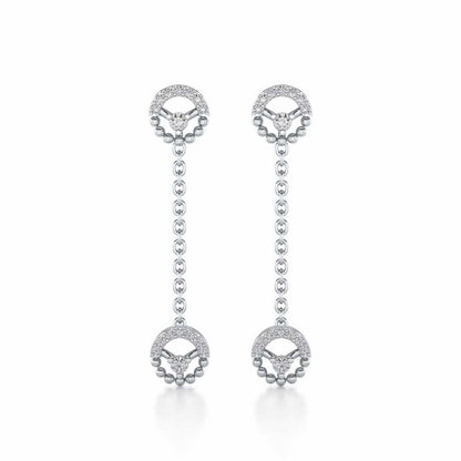 Daraksha Silver Earrings - White Gold - Image 1