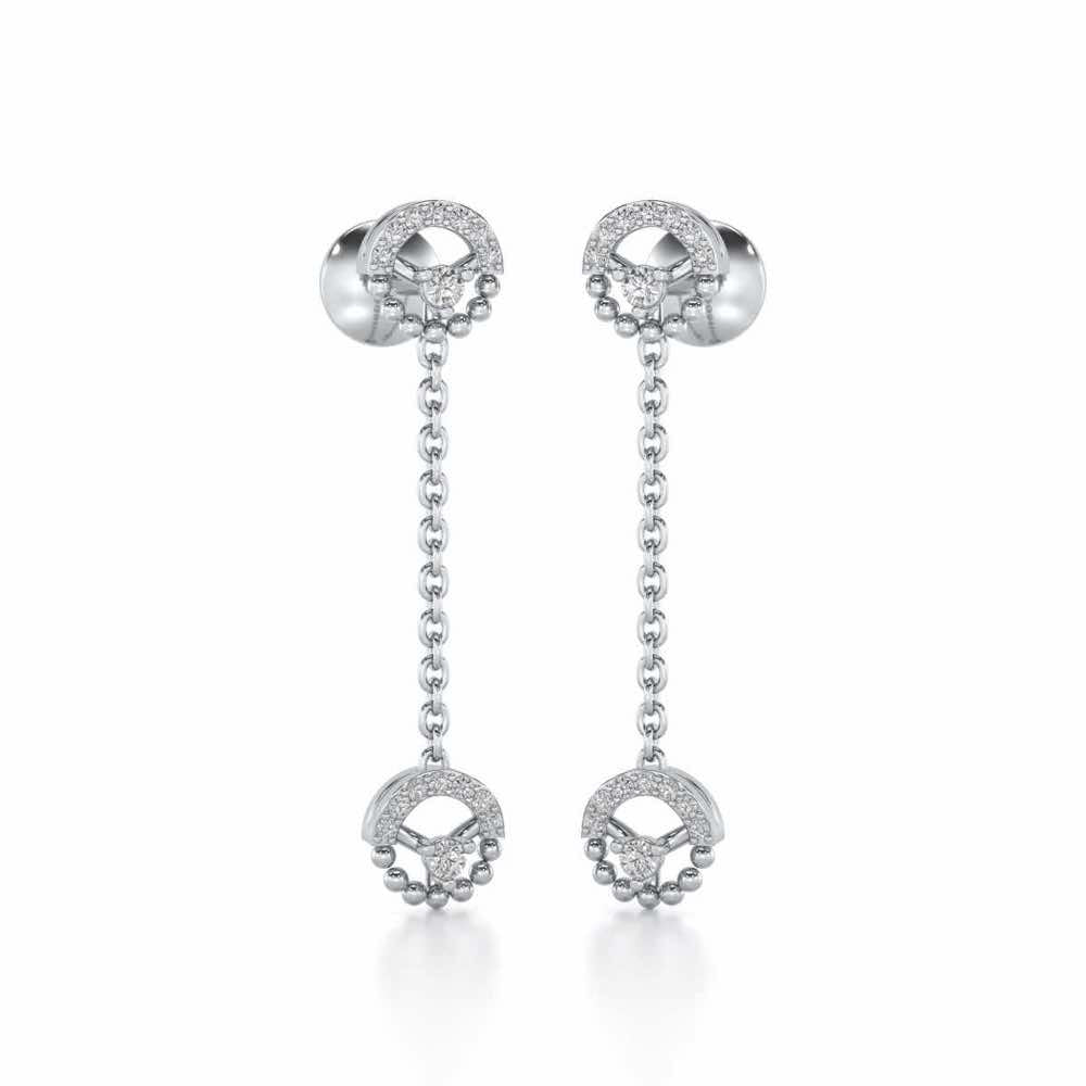 Daraksha Silver Earrings - White Gold - Image 2