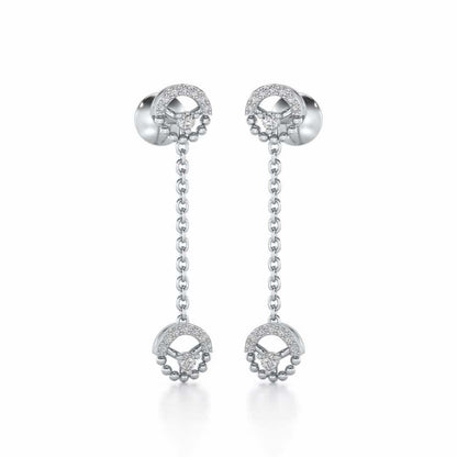 Daraksha Silver Earrings - White Gold - Image 2