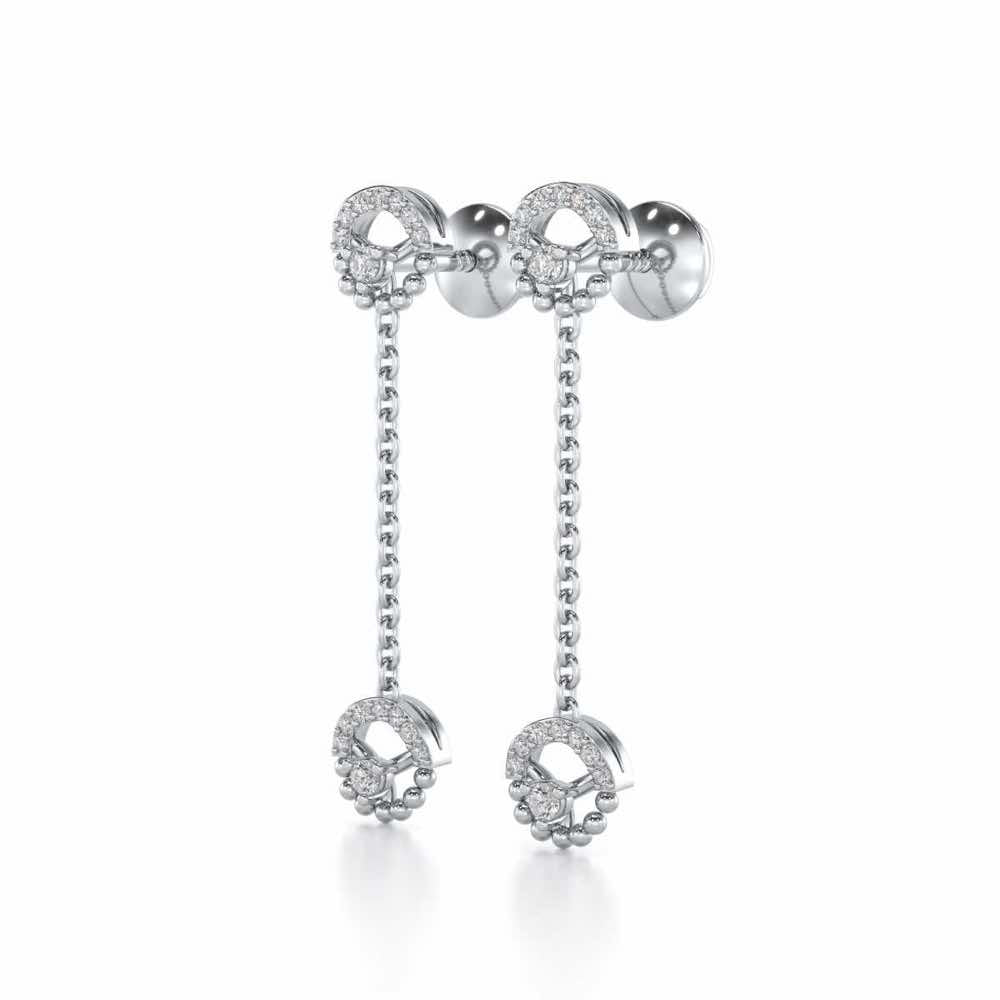 Daraksha Silver Earrings - White Gold - Image 3