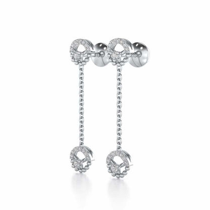 Daraksha Silver Earrings - White Gold - Image 3