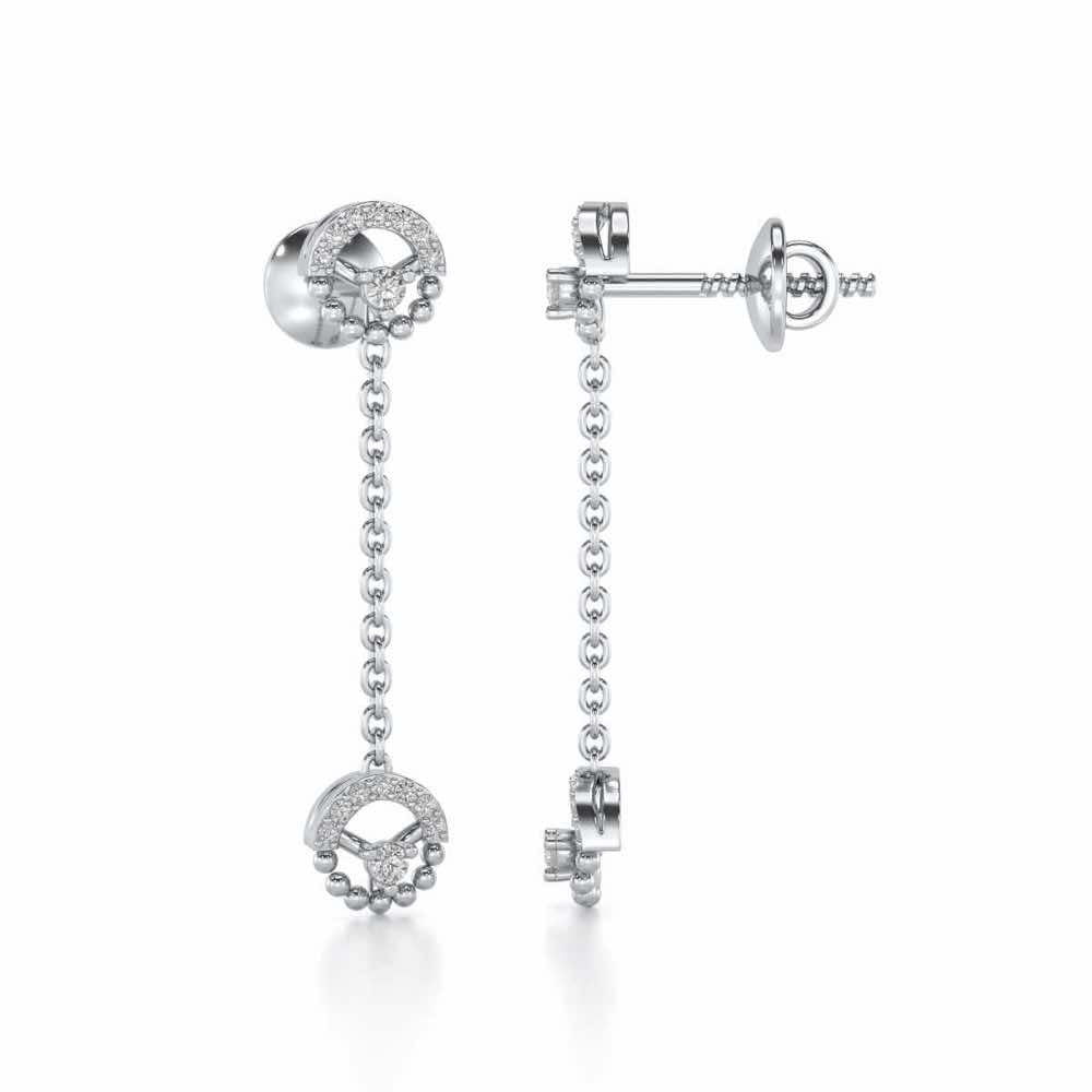 Daraksha Silver Earrings - White Gold - Image 4
