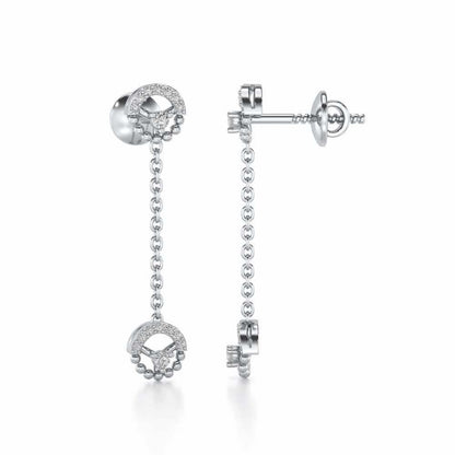 Daraksha Silver Earrings - White Gold - Image 4