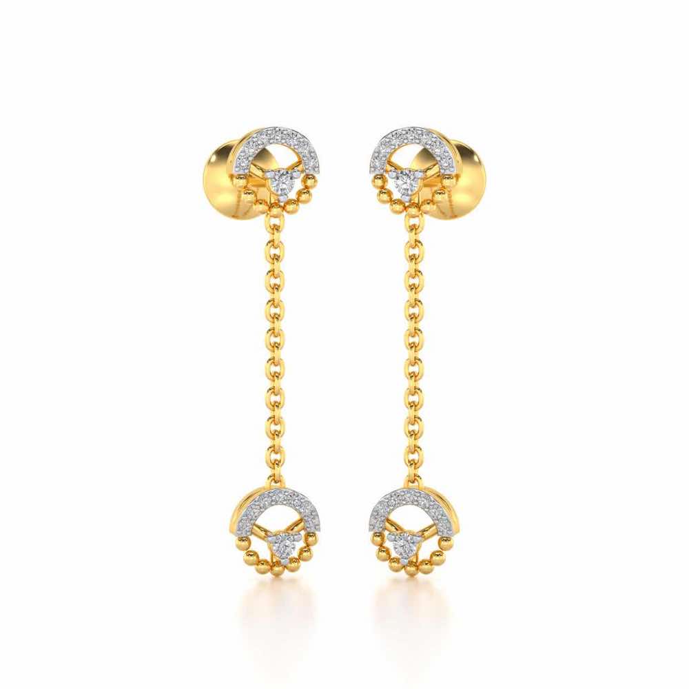Daraksha Silver Earrings - Yellow Gold - Image 2