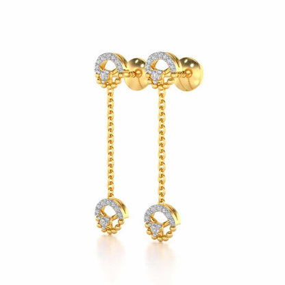 Daraksha Silver Earrings - Yellow Gold - Image 3