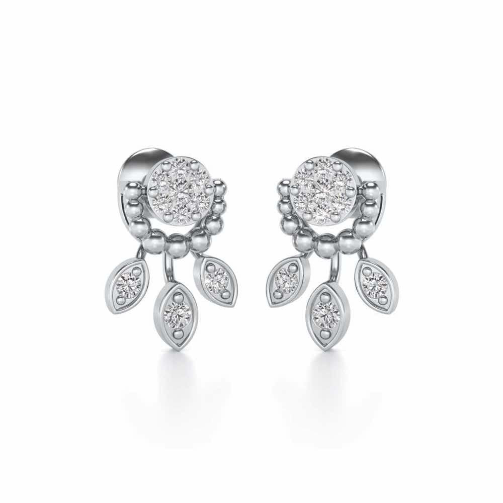 Darpanika Silver Earrings - White Gold - Image 1