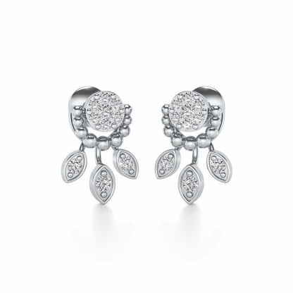 Darpanika Silver Earrings - White Gold - Image 1