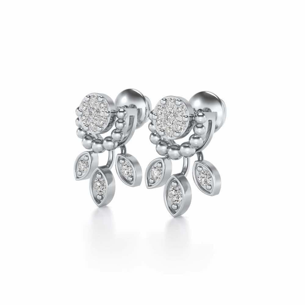 Darpanika Silver Earrings - White Gold - Image 2