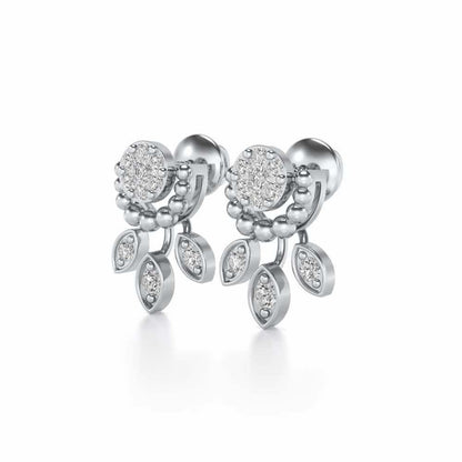 Darpanika Silver Earrings - White Gold - Image 2