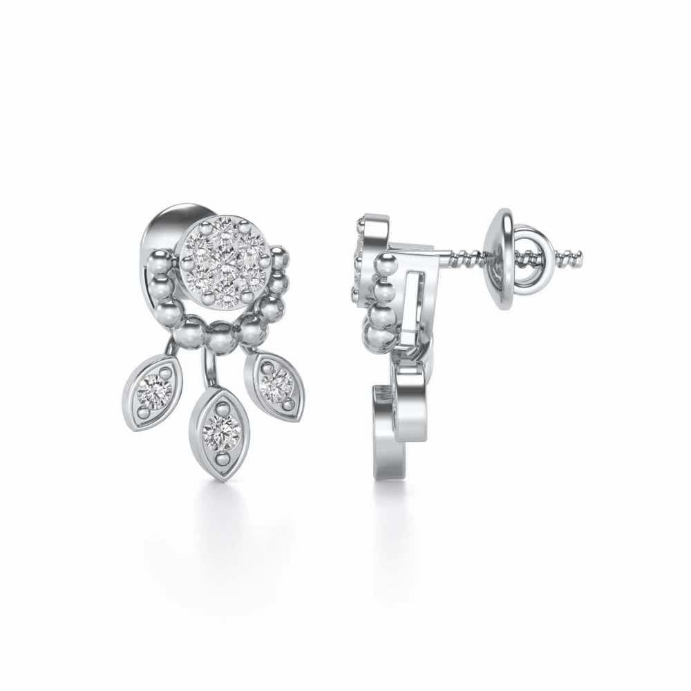 Darpanika Silver Earrings - White Gold - Image 3