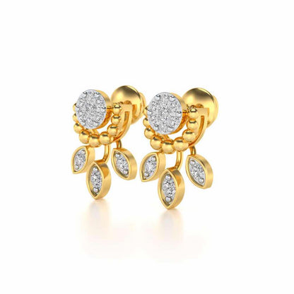 Darpanika Silver Earrings - Yellow Gold - Image 2