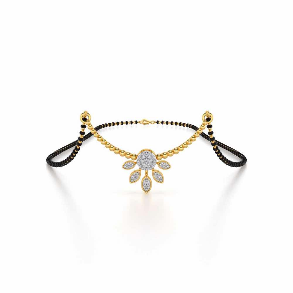 Darpanika Silver Mangalsutra - Yellow Gold - Image 1