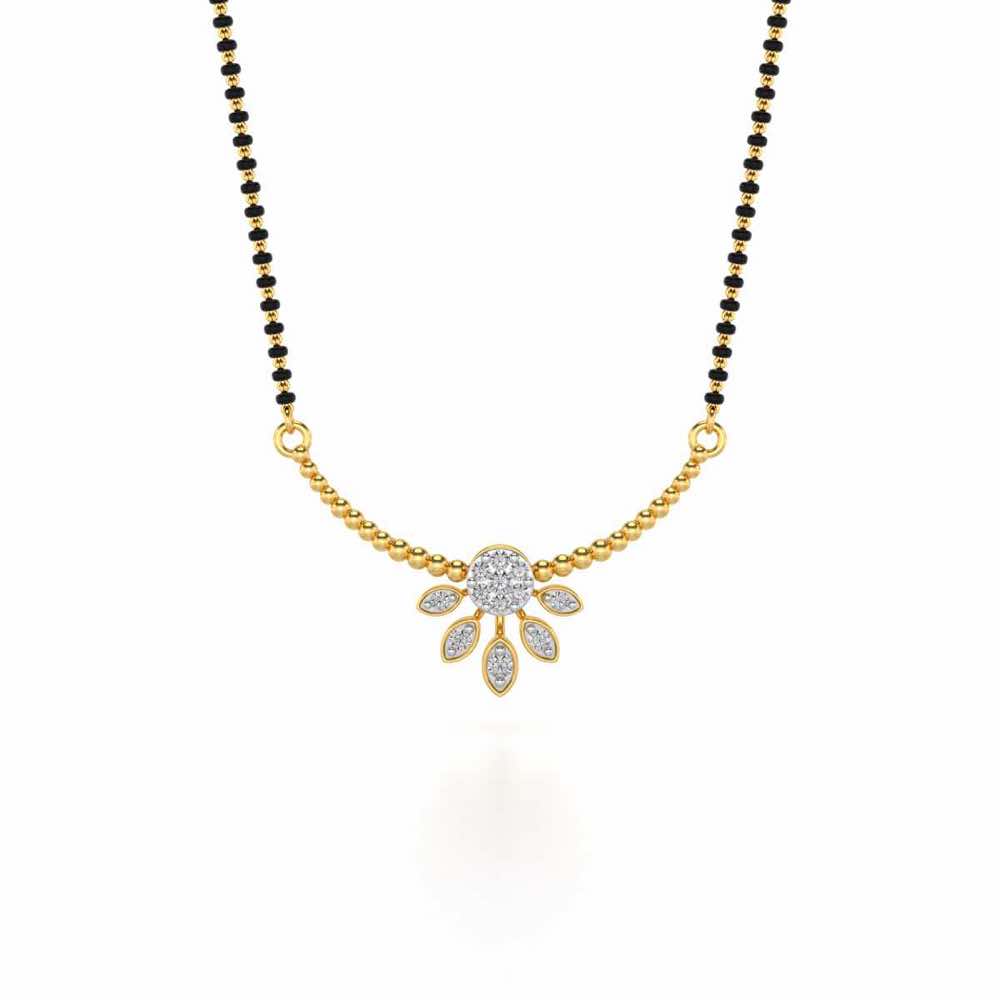 Darpanika Silver Mangalsutra - Yellow Gold - Image 3