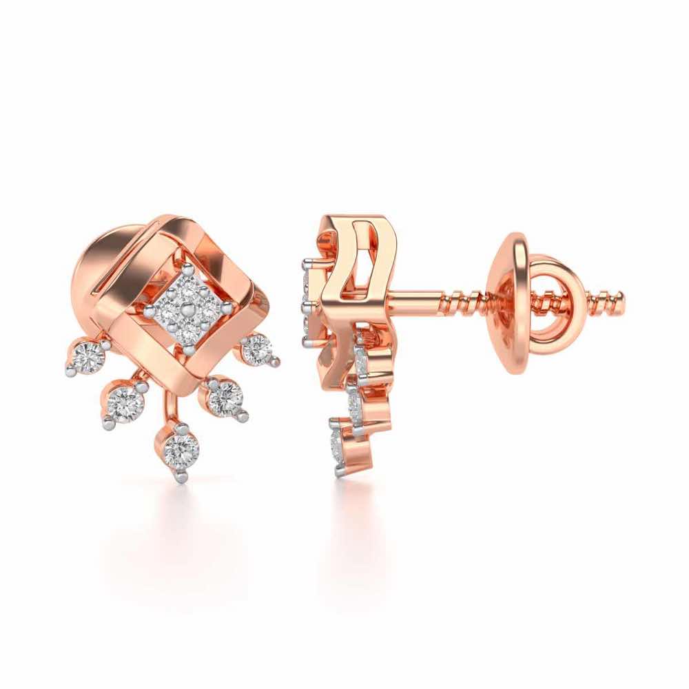 Darsani Silver Earrings - Rose Gold - Image 3