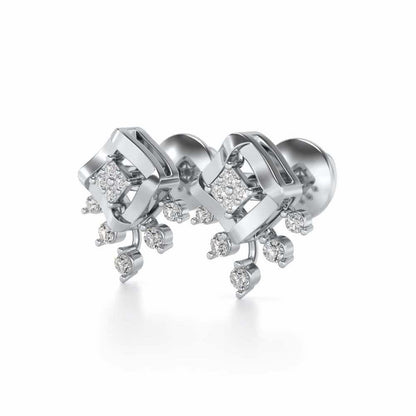 Darsani Silver Earrings - White Gold - Image 2