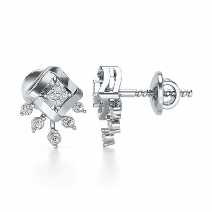 Darsani Silver Earrings - White Gold - Image 3