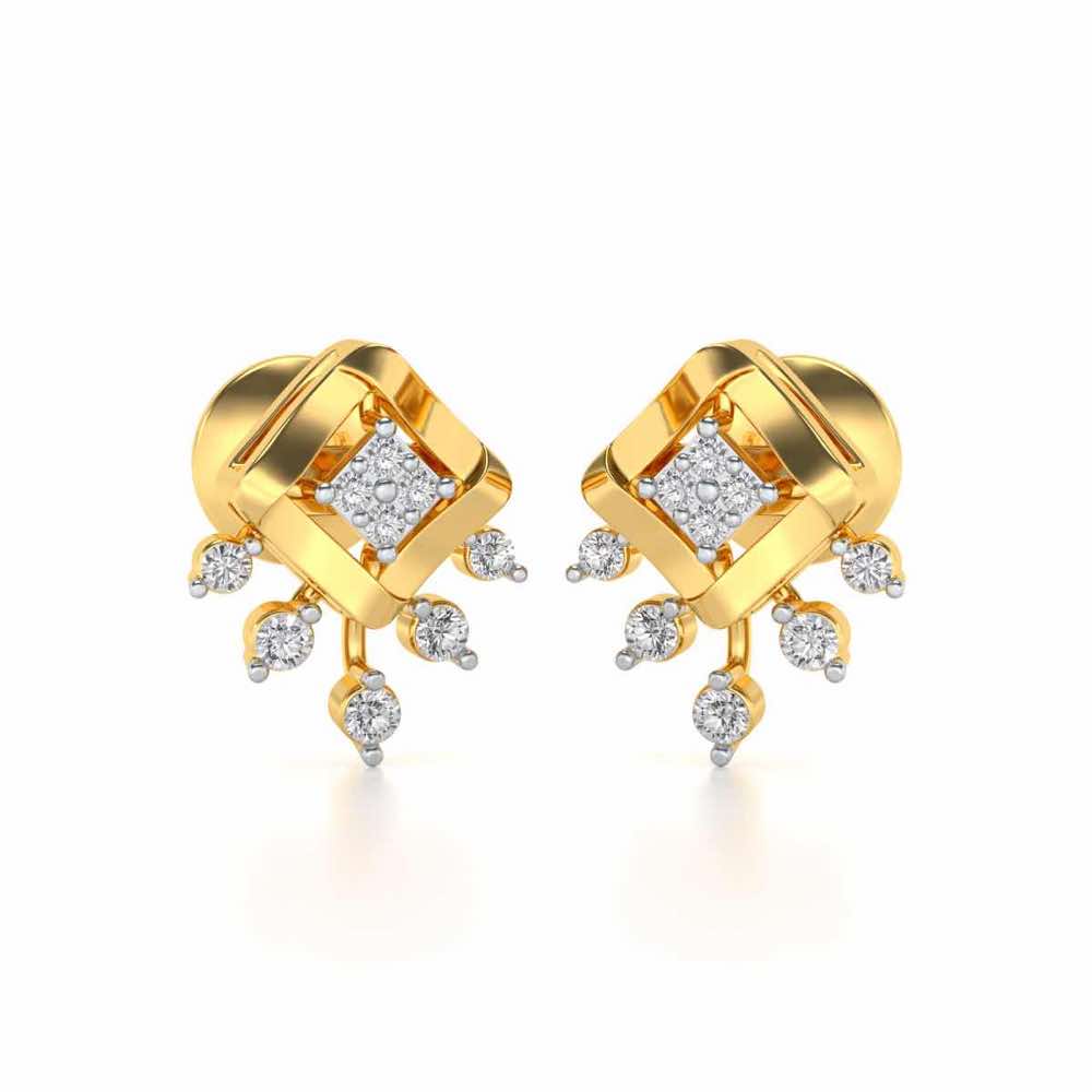Darsani Silver Earrings - Yellow Gold - Image 1
