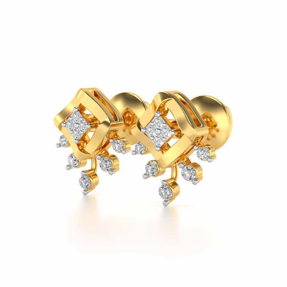 Darsani Silver Earrings - Yellow Gold - Image 2