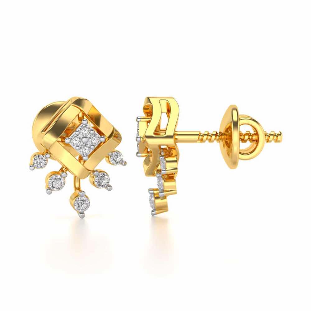 Darsani Silver Earrings - Yellow Gold - Image 3