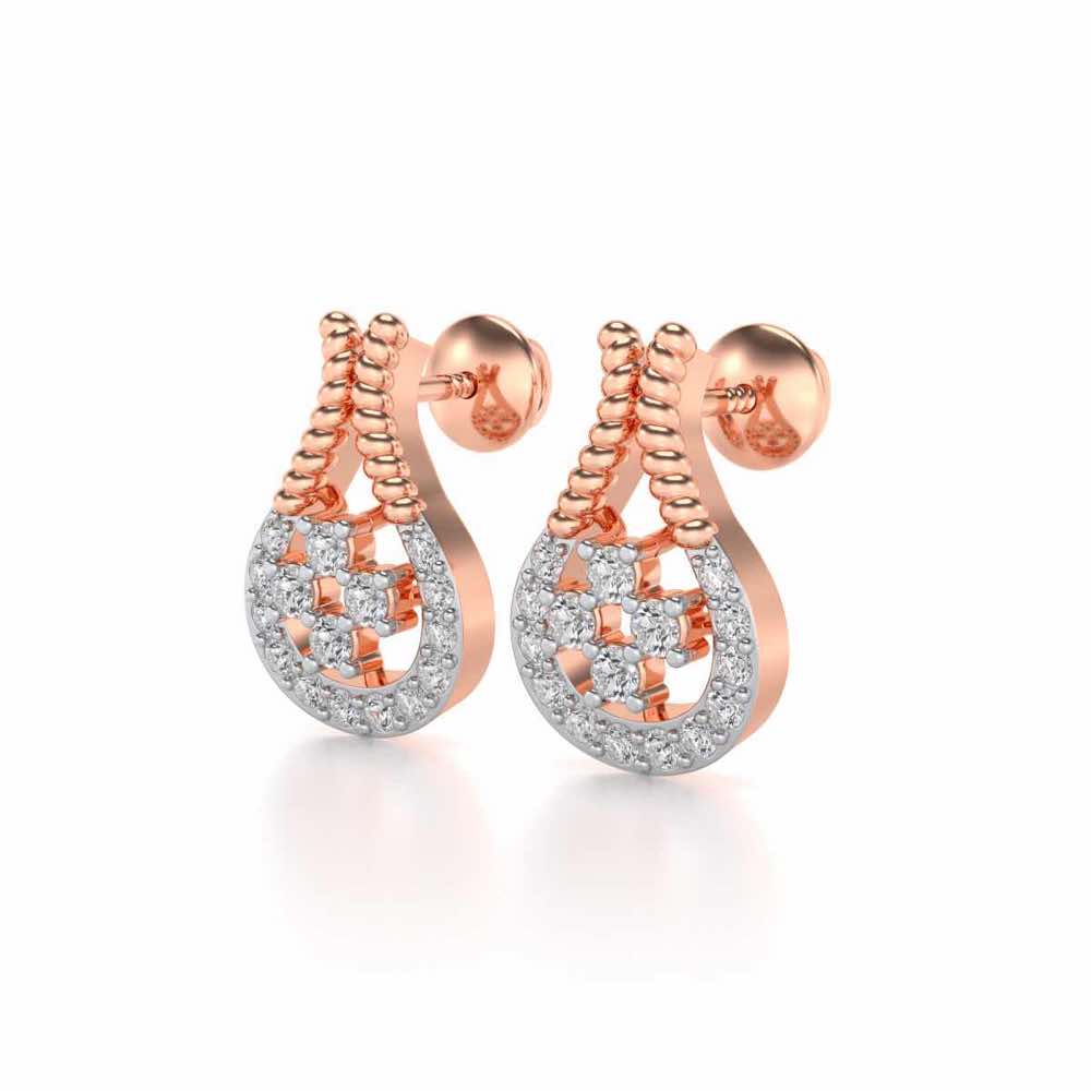 Datti Silver Earrings - Rose Gold - Image 2