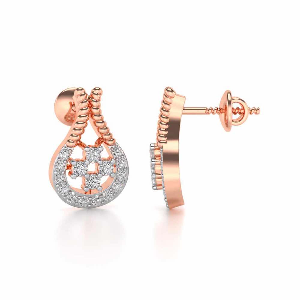 Datti Silver Earrings - Rose Gold - Image 3