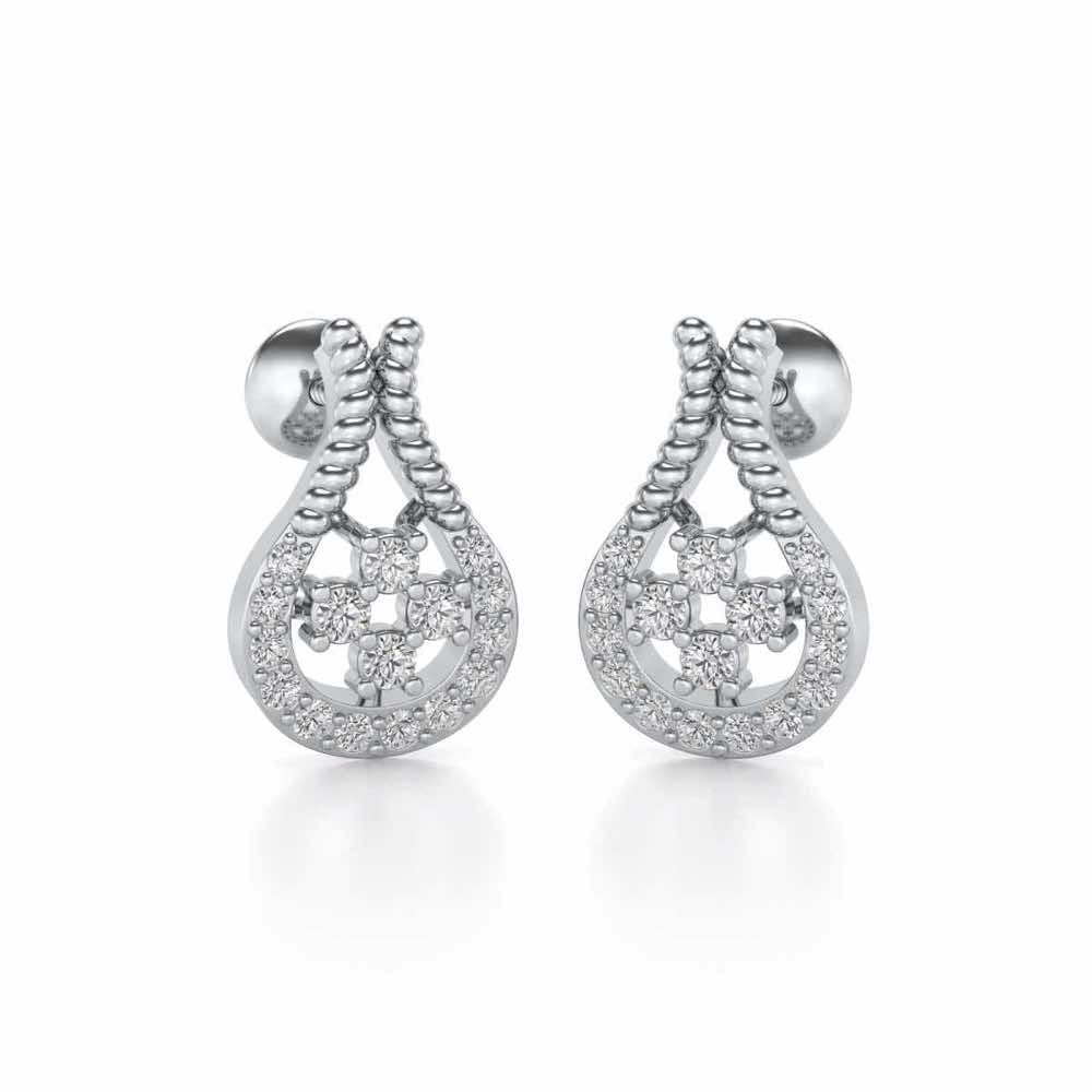 Datti Silver Earrings - White Gold - Image 1