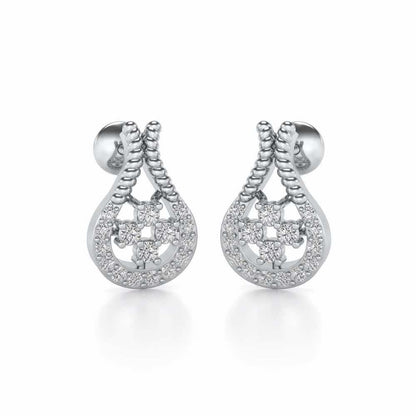 Datti Silver Earrings - White Gold - Image 1