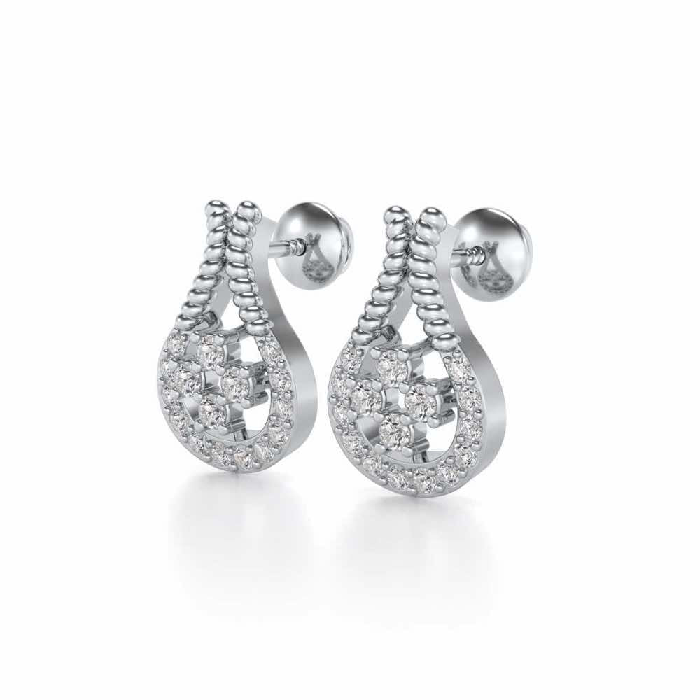 Datti Silver Earrings - White Gold - Image 2