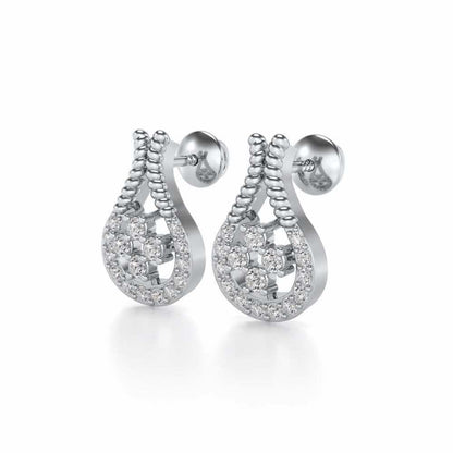 Datti Silver Earrings - White Gold - Image 2