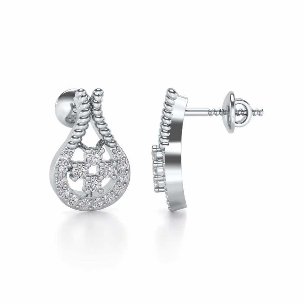 Datti Silver Earrings - White Gold - Image 3