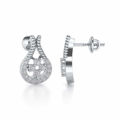 Datti Silver Earrings - White Gold - Image 3