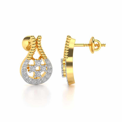 Datti Silver Earrings - Yellow Gold - Image 3