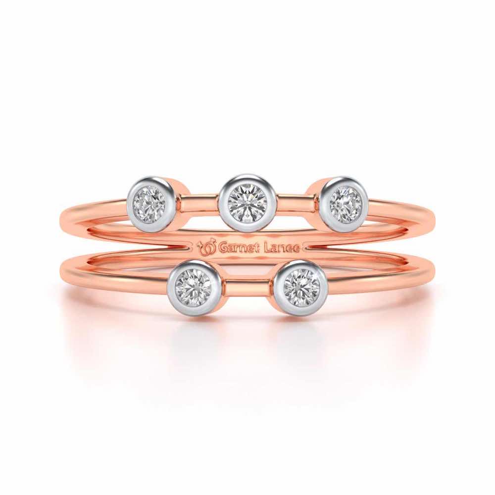 Dayita Silver Ring - Rose Gold - Image 4