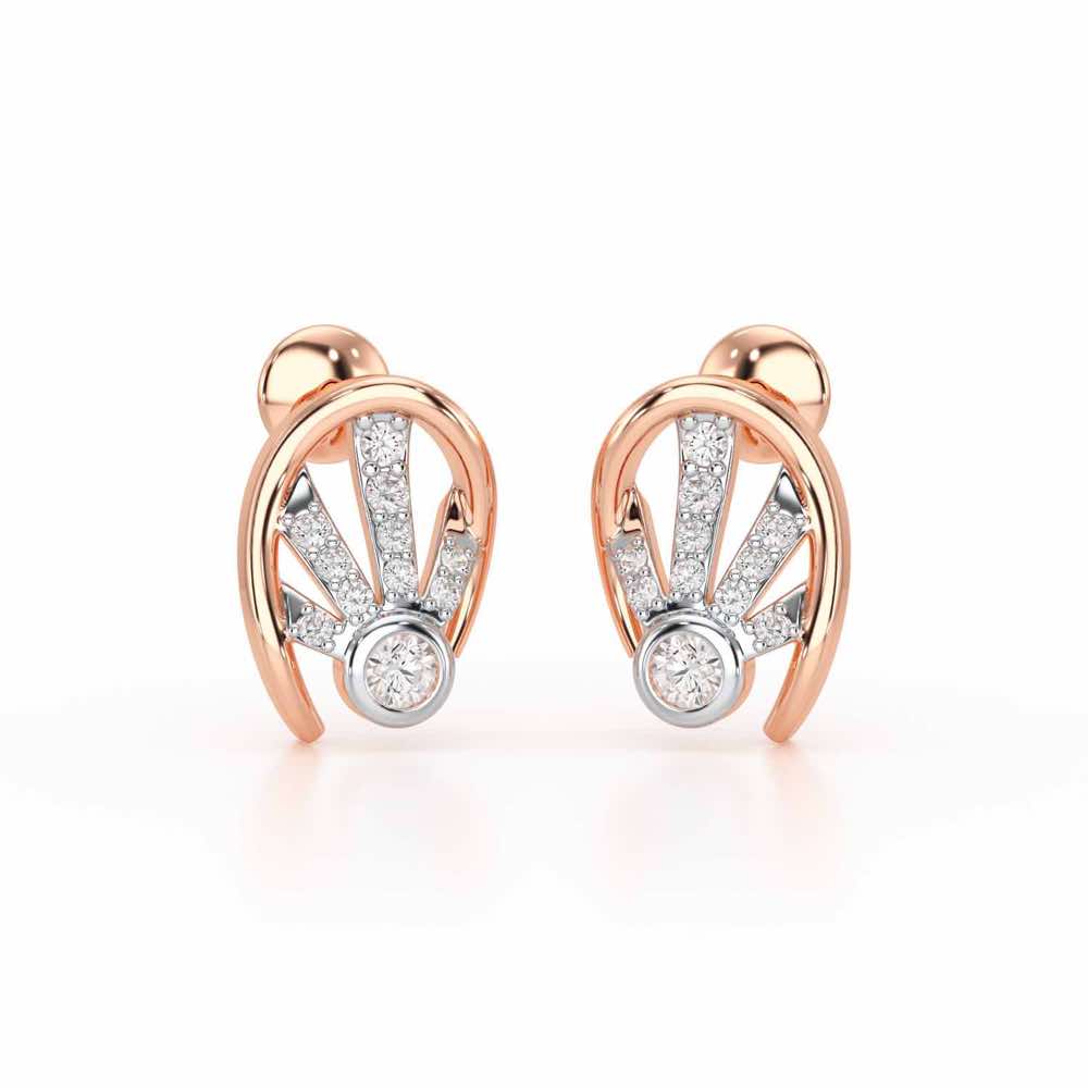 Dazzle Drops Silver Earrings - Rose Gold - Image 1