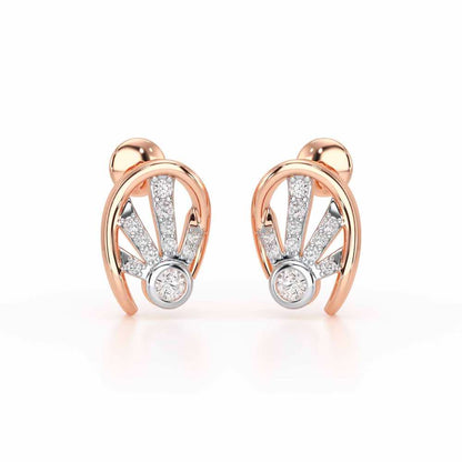 Dazzle Drops Silver Earrings - Rose Gold - Image 1