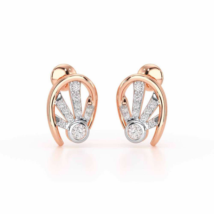 Dazzle Drops Silver Earrings - Rose Gold - Image 1