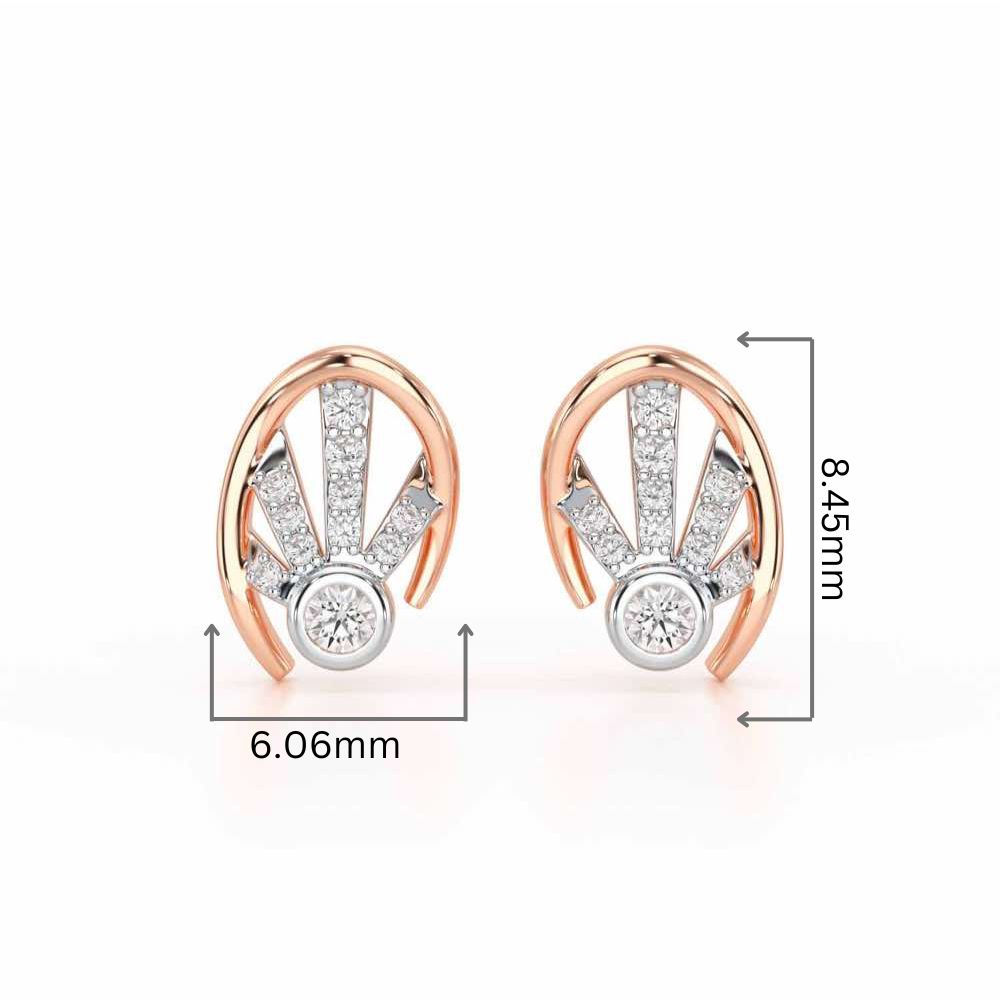 Dazzle Drops Silver Earrings - Rose Gold - Image 2