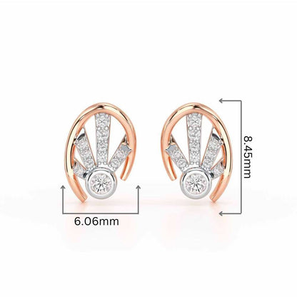 Dazzle Drops Silver Earrings - Rose Gold - Image 2