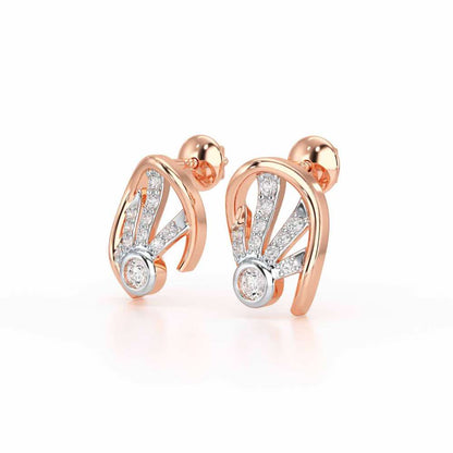 Dazzle Drops Silver Earrings - Rose Gold - Image 3