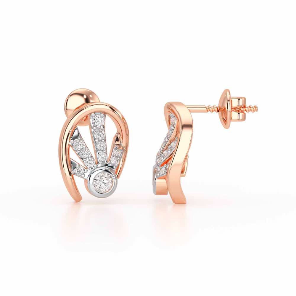 Dazzle Drops Silver Earrings - Rose Gold - Image 4