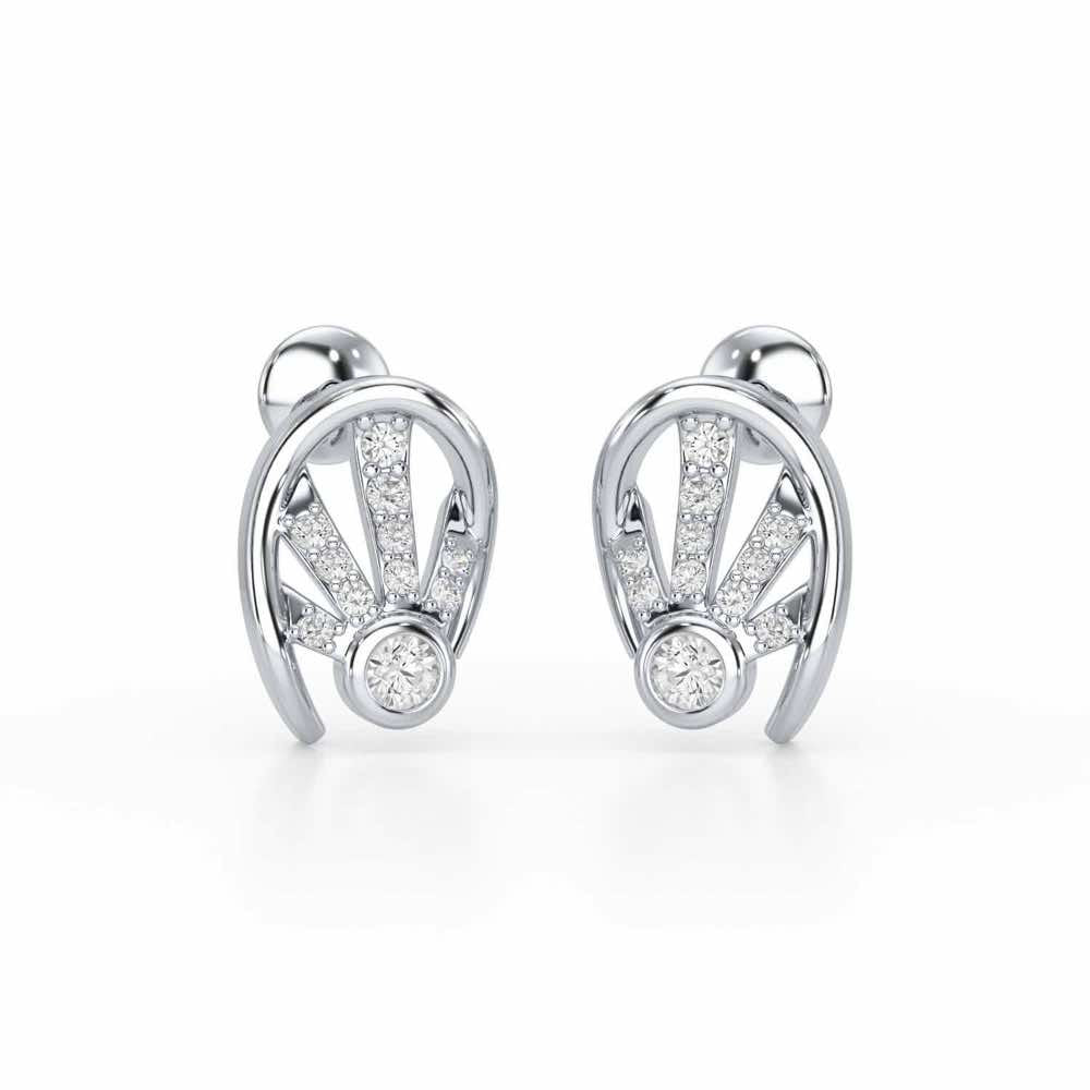 Dazzle Drops Silver Earrings - White Gold - Image 1