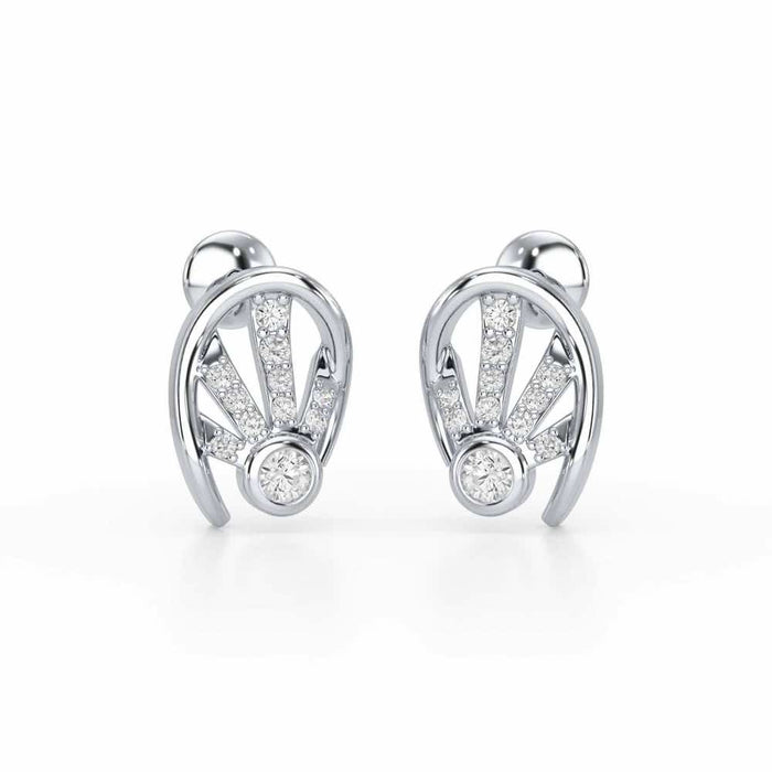 Dazzle Drops Silver Earrings - White Gold - Image 1