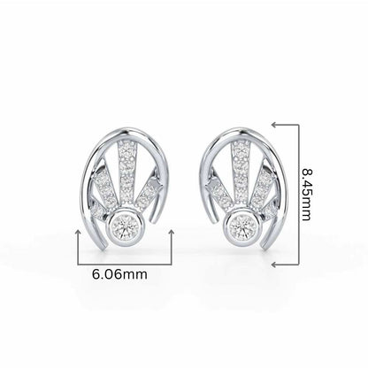 Dazzle Drops Silver Earrings - White Gold - Image 2