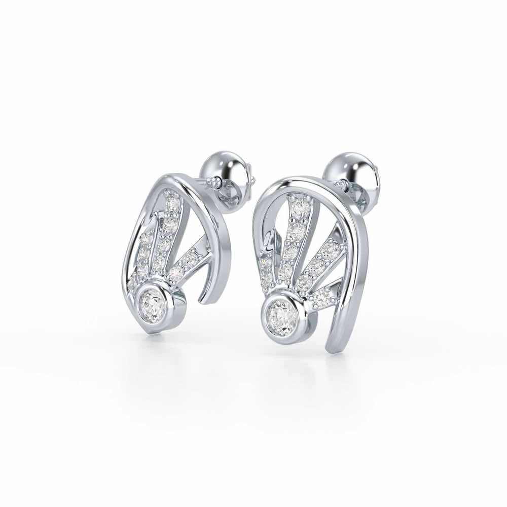 Dazzle Drops Silver Earrings - White Gold - Image 3