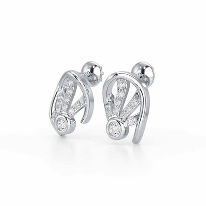 Dazzle Drops Silver Earrings - White Gold - Image 3