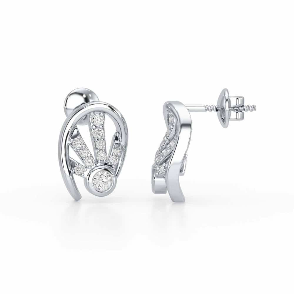 Dazzle Drops Silver Earrings - White Gold - Image 4