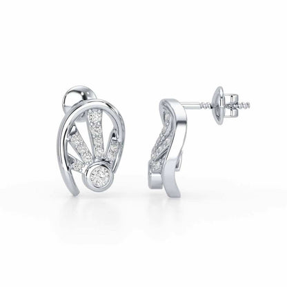Dazzle Drops Silver Earrings - White Gold - Image 4