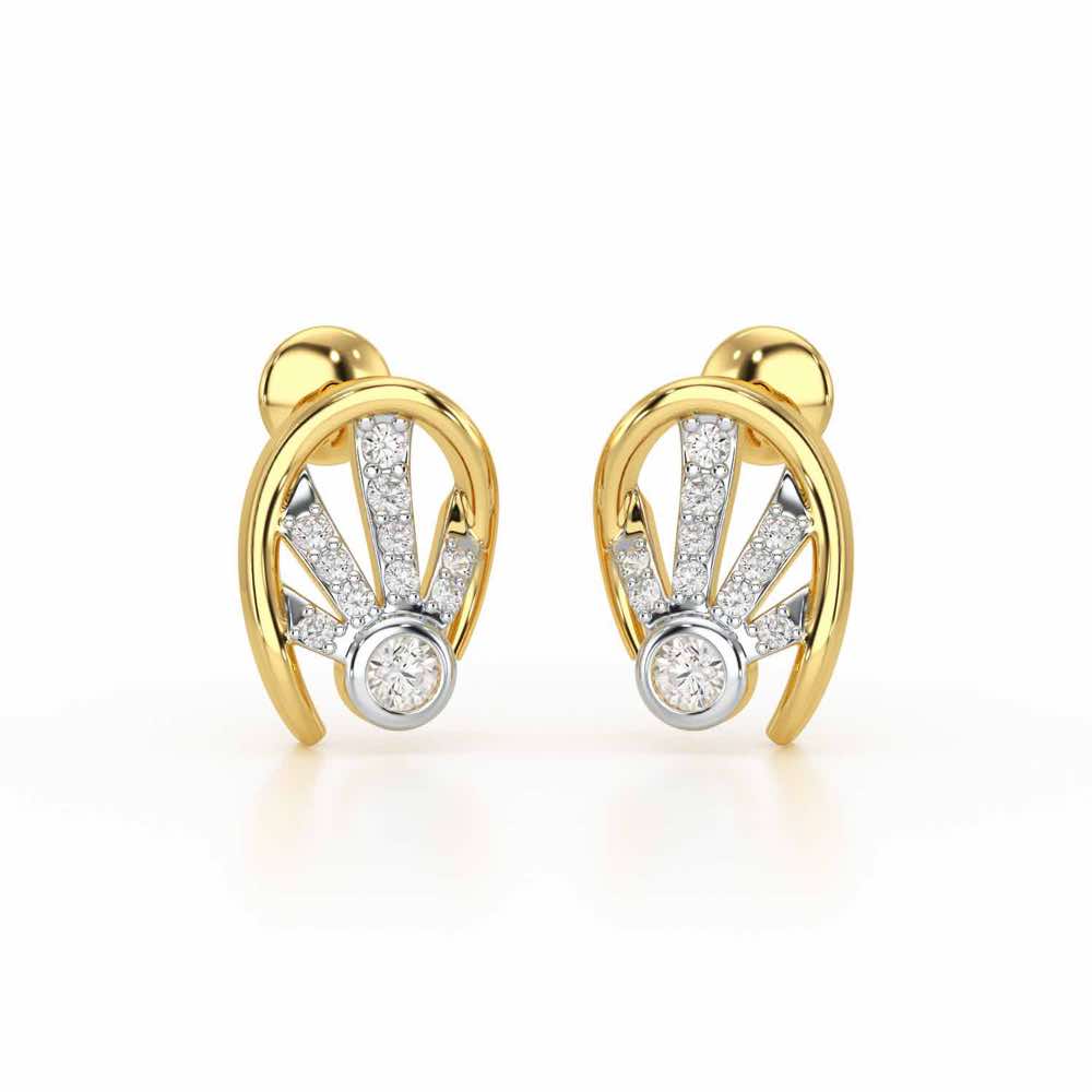 Dazzle Drops Silver Earrings - Yellow Gold - Image 1