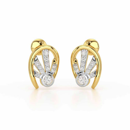 Dazzle Drops Silver Earrings - Yellow Gold - Image 1