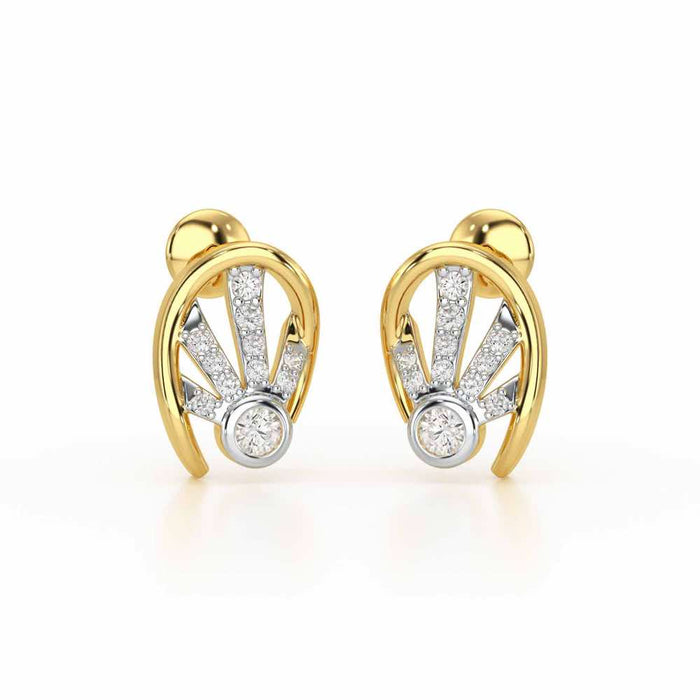 Dazzle Drops Silver Earrings - Yellow Gold - Image 1